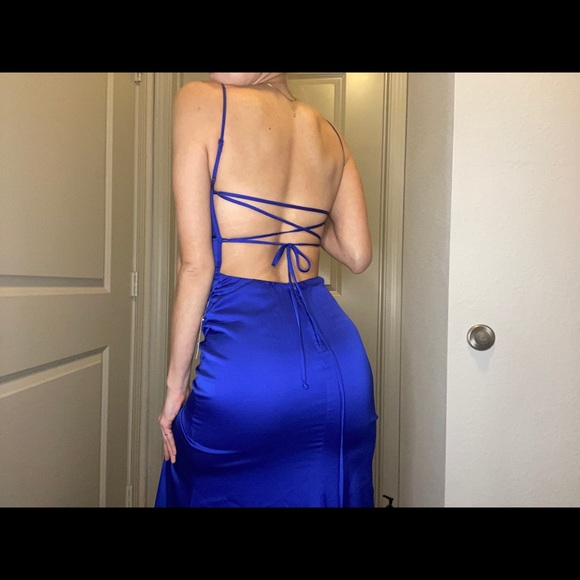 Formal Blue Dress - Picture 2 of 4